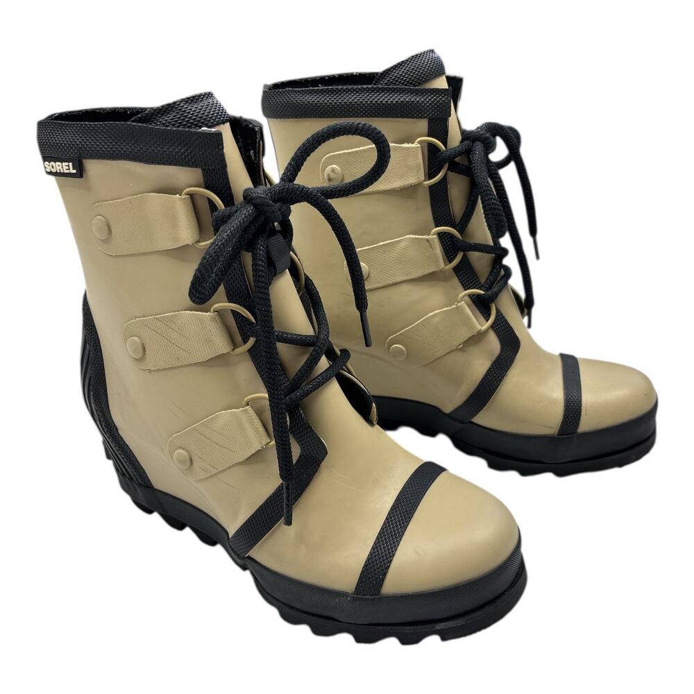SOREL Joan Of Artic Rain Wedge Boots Waterproof Rubber - Size 6.5
